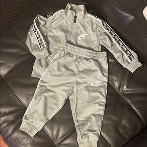 Nike Kids Gray Joggers with Logo